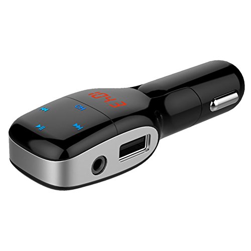 Wireless Caricabatteria da auto Bluetooth Trasmettitore FM da auto Ricevitore Radio Player MP3 adattatore stereo con chiamate in vivavoce e di carico doppia porte USB