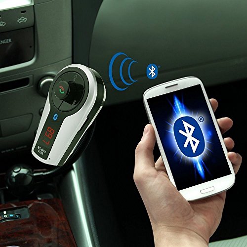 Wireless trasmettitore FM Bluetooth vivavoce per auto kit con stereo radio Sound, in-car/Truck MP3 player con porta USB di ricarica, Music Control