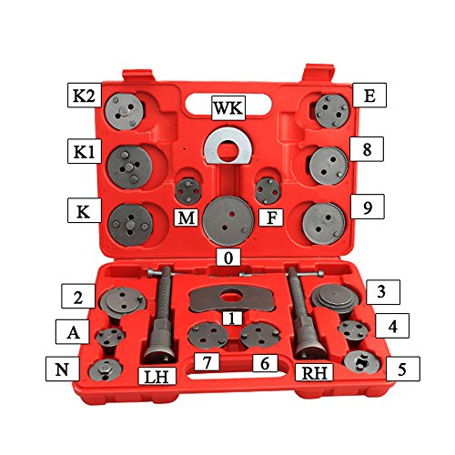 Wise - Kit regolazione pistoncini freni, 22 pezzi, 2 mandrini