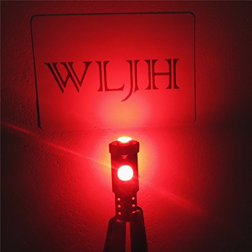 WLJH 10PCS Red T5 cruscotto Dash LED Lampadina PC74 17 37 3030SMD 12 lampadine indicatore cruscotto con Twist portatile