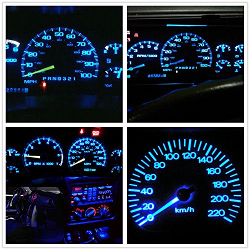 WLJH 10PCS T5 37 70 pannello auto strumento LED gauge cluster cruscotto indicatore lampadina con prese Twist, Ice Blue