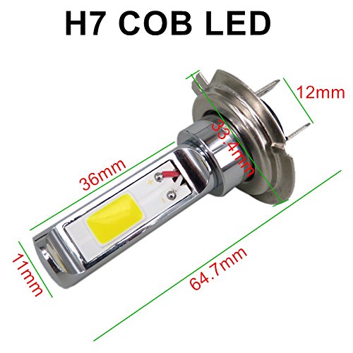 Wljh 2PCS H7 LED Fog Light bulbs estremamente luminoso 650 lumen 30 W COB CREE chips auto guida diurna luce DRL, Plug and Play (oro giallo)