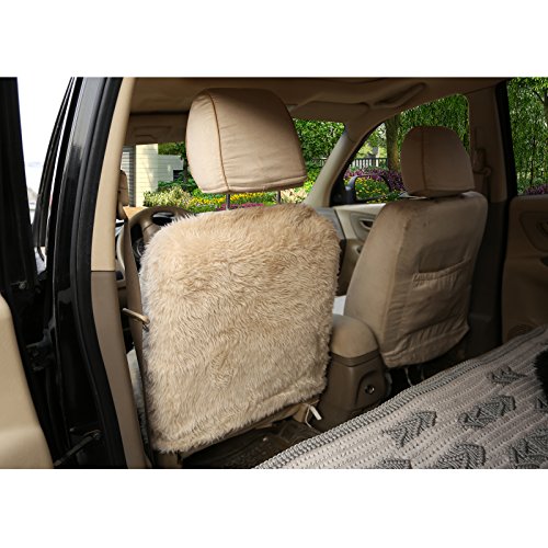 Woltu AS7334cm Coprisedile Singolo Anteriore per Auto Universali Seat Cover Protezione per Sedile della Macchina in Pelliccia di Agnello Beige