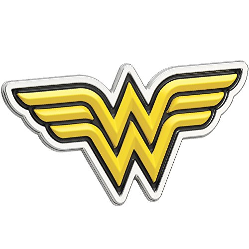 Wonder Woman Emblem, Premium 3D Automotive Decal flette facilmente posizione e bastone da auto camion moto portatile quasi nulla (cromo, nero, giallo)