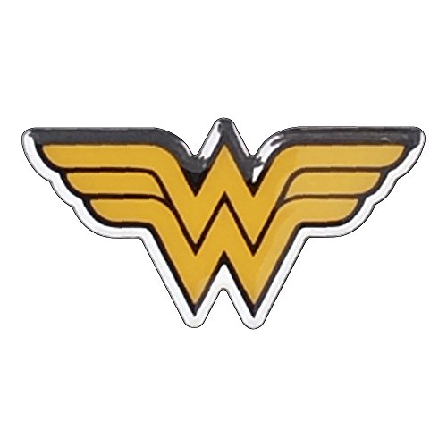 Wonder Woman logo Automotive decalcomania, con cupola emblema adesivo per auto camion moto portatile quasi nulla (cromo, nero, giallo)