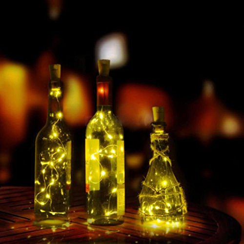 wyxlink Solar Wine Bottle Cork Shaped String luce 8 LED Night Fairy Light Lamp Kaltes Weiß-8PCS