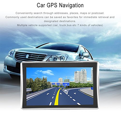 X7 7 "Navigatore GPS per auto Navigatore 256M + 8GB Telecamera retromarcia con sensore tattile Navigatore FM Posizionare con precisione il nero
