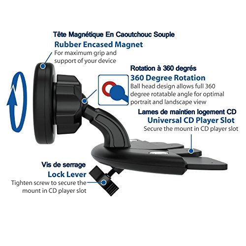 Xcelfone CDMAGNET XF-Supporto magnetico per auto universale, compatibile con Smartphone/tablet/GPS, colore: nero