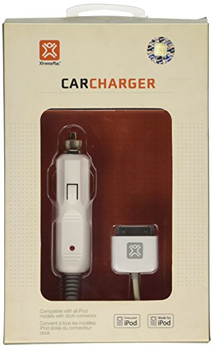 XtremeMac IPD-CLA-02A Auto White mobile device charger - Mobile Device Chargers (Auto, MP3,MP4, Cigar lighter, Apple iPod mini/4G/nano/nano 2G, Contact, White)
