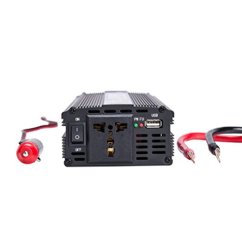 Xuyuan, inverter 2000 W per auto, USB CC 12 V e 24 V a CA 220 V, inverter convertitore adattatore, nero, 12V-220V