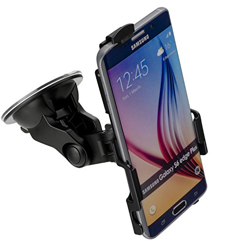 yayago – Supporto da auto girevole a 360 gradi per Samsung Galaxy S6 EDGE PLUS Supporto Funzione + yayago caricabatteria da auto con avvolgitore per Samsung Galaxy S6 EDGE PLUS
