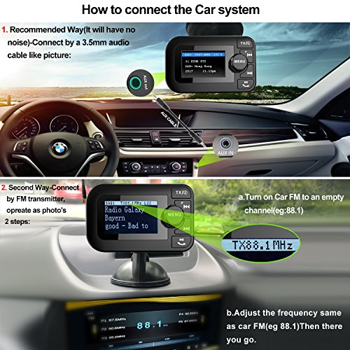 YINUO Universale 5 in 1 In-Car DAB DAB+Radio Digitale con Bluetooth trasmettitore FM e kit per auto / funzione di ricarica (DAB005 Separazione)