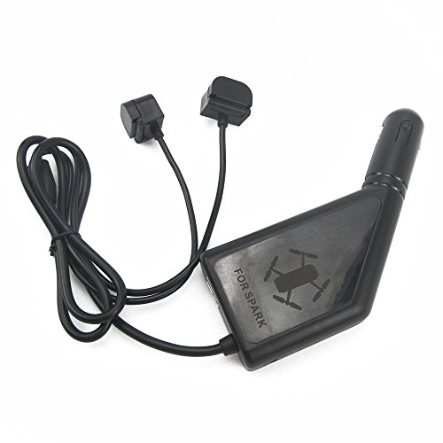 ZEEY Caricabatterie per auto DJI Spark Drone Battery / Remote Controller Adattatore per auto con porta di ricarica della batteria e porta di ricarica USB (2 Battery + 1 USB Charging Ports)