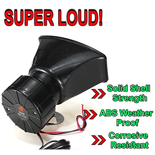 Zento Deals 80 W auto sirena Horn con microfono altoparlante PA System emergenza Sound Amplifier 5 Toni