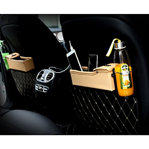 Zhhlaixing Accessorio auto Universal Car Seat Side Pocket Gap Slit Pocket Box Case Between Seat and Console with Cup Holder -1 PCS