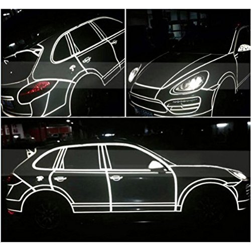 Zhuhaitf Auto adesivi Decorativi DIY Safety Fluorescent Reflective Sticker 3PCS 1CM*5M - Warning Sticker