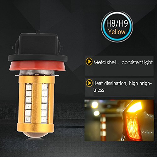 ziste LED auto luce H8 H9 H11 CREE LED fendinebbia con riflettore Mirro luce gialla LED Luce per auto, 2im Pack