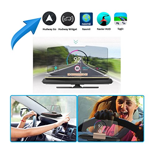 zoech Head Up Display hud per Smartphone e iPhone fino a 13,97 cm (5,5 pollici). Supporto auto GPS Navigation immagine riflettore