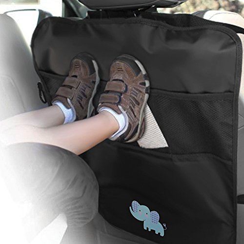 ZUOAO 2 Pezzi Protezione sedile Auto per Bambini Auto con Tasche, Protettori di Seggiolini Impermeabile e Resistente, Universal Stuoia di Protezione anti-macchia di Piedi dei Bambini Elefante